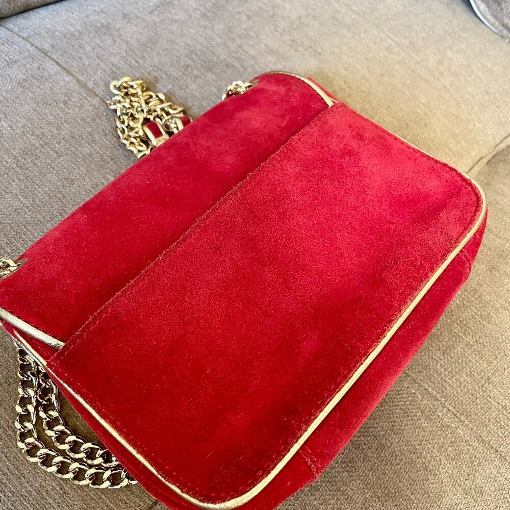 MICHAEL KORS CROSSBODY RED SUEDE GOLDEN STRAP SOPHISTICATED AESTHETIC CORE - Picture 8 of 12